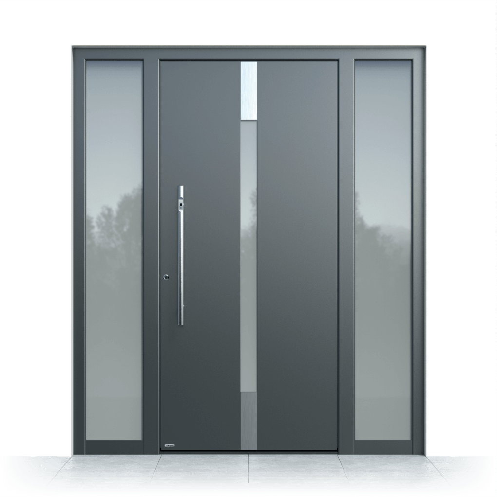 Porte d'entrée moderne gris anthracite