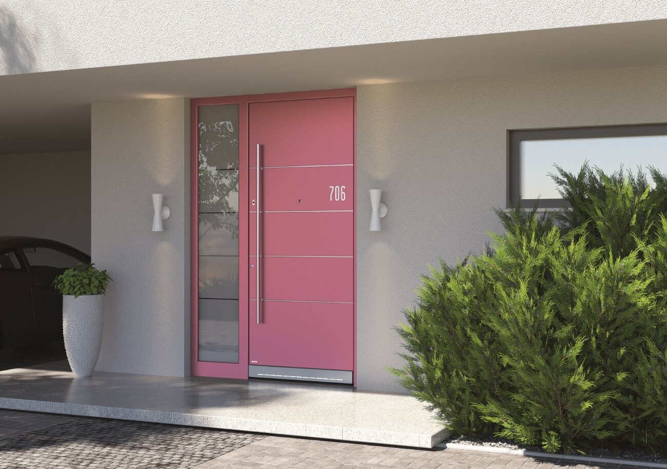 Des designs de portes d'entrée rose de haute qualité